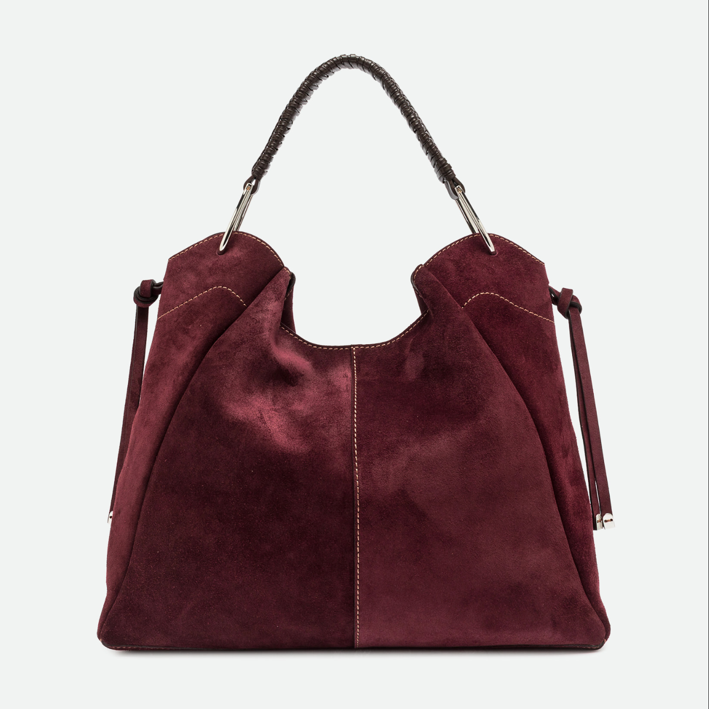 Gianni Chiarini Era Large Suede Tote in Burgundy - Big Bag NY