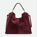 Gianni Chiarini Era Large Suede Tote in Burgundy - Big Bag NY