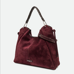 Gianni Chiarini Era Large Suede Tote in Burgundy - Big Bag NY