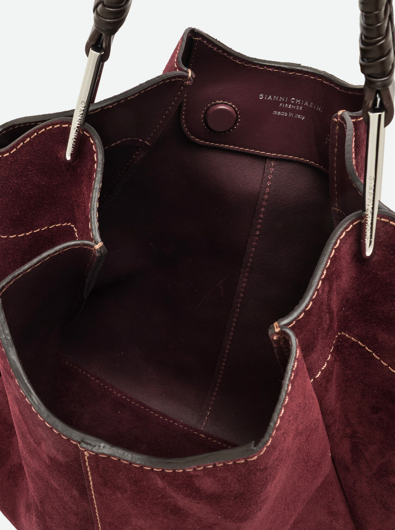 Gianni Chiarini Era Large Suede Tote in Burgundy - Big Bag NY