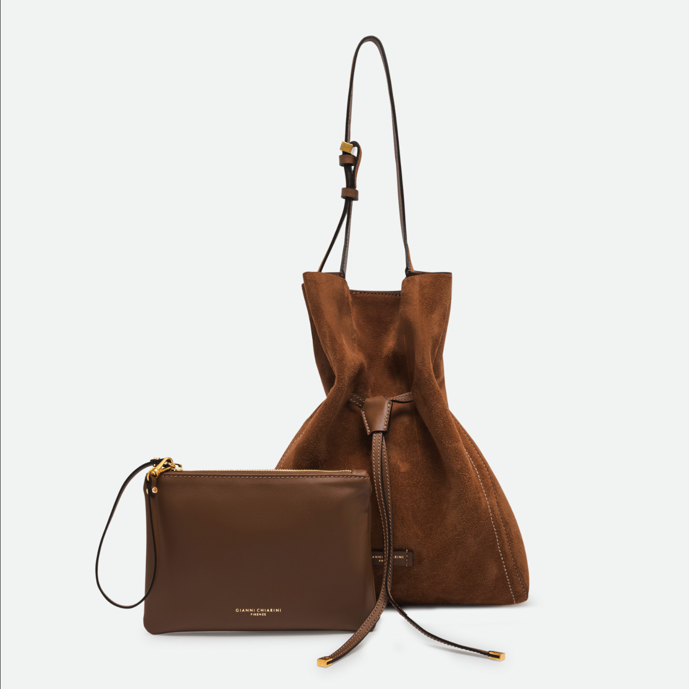 Gianni Chiarini Sienna Suede Tote Bag in Cognac - Big Bag NY