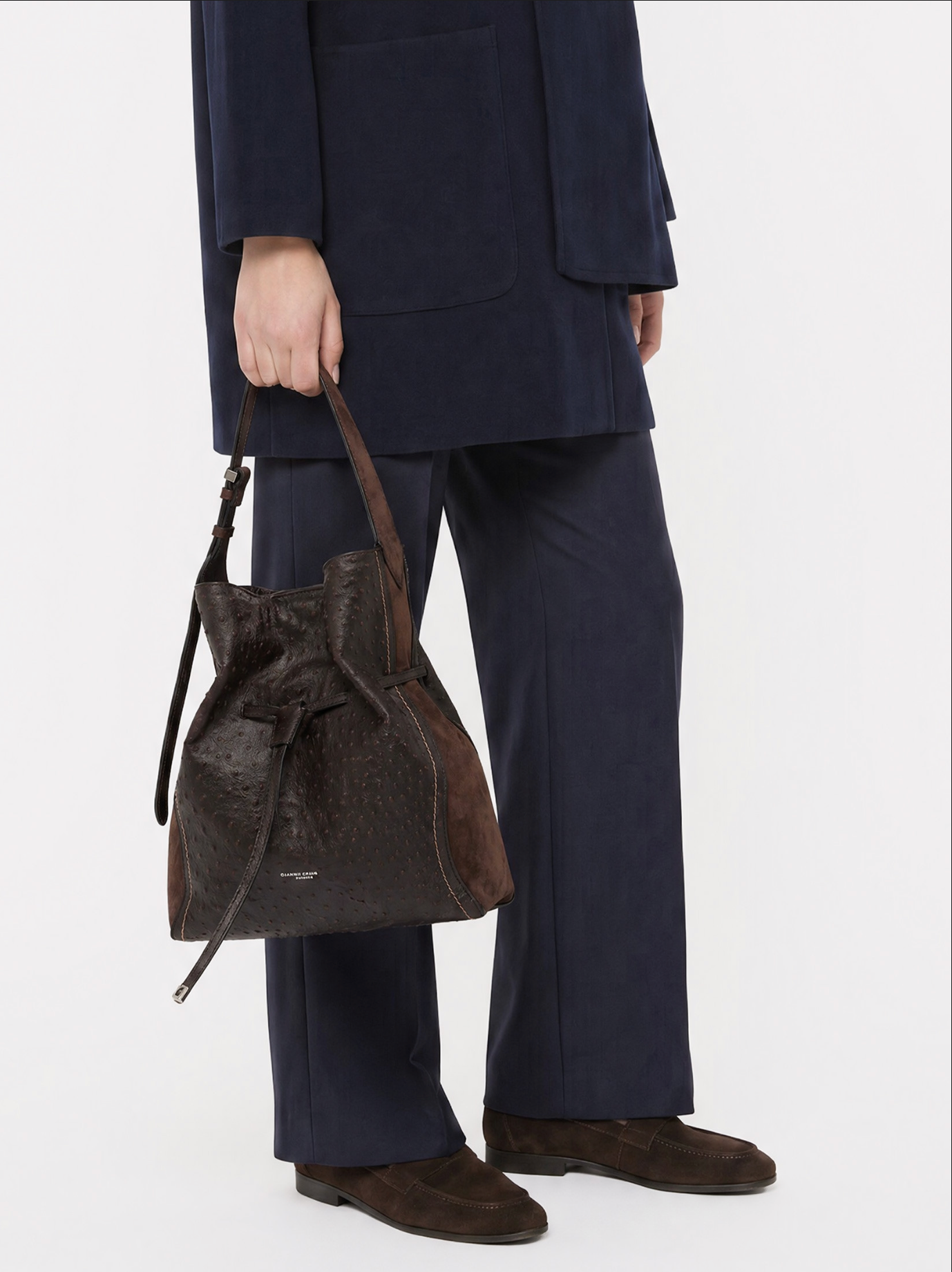 Gianni Chiarini Sienna Suede Tote Bag in Espresso - Big Bag NY