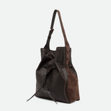 Gianni Chiarini Sienna Suede Tote Bag in Espresso - Big Bag NY
