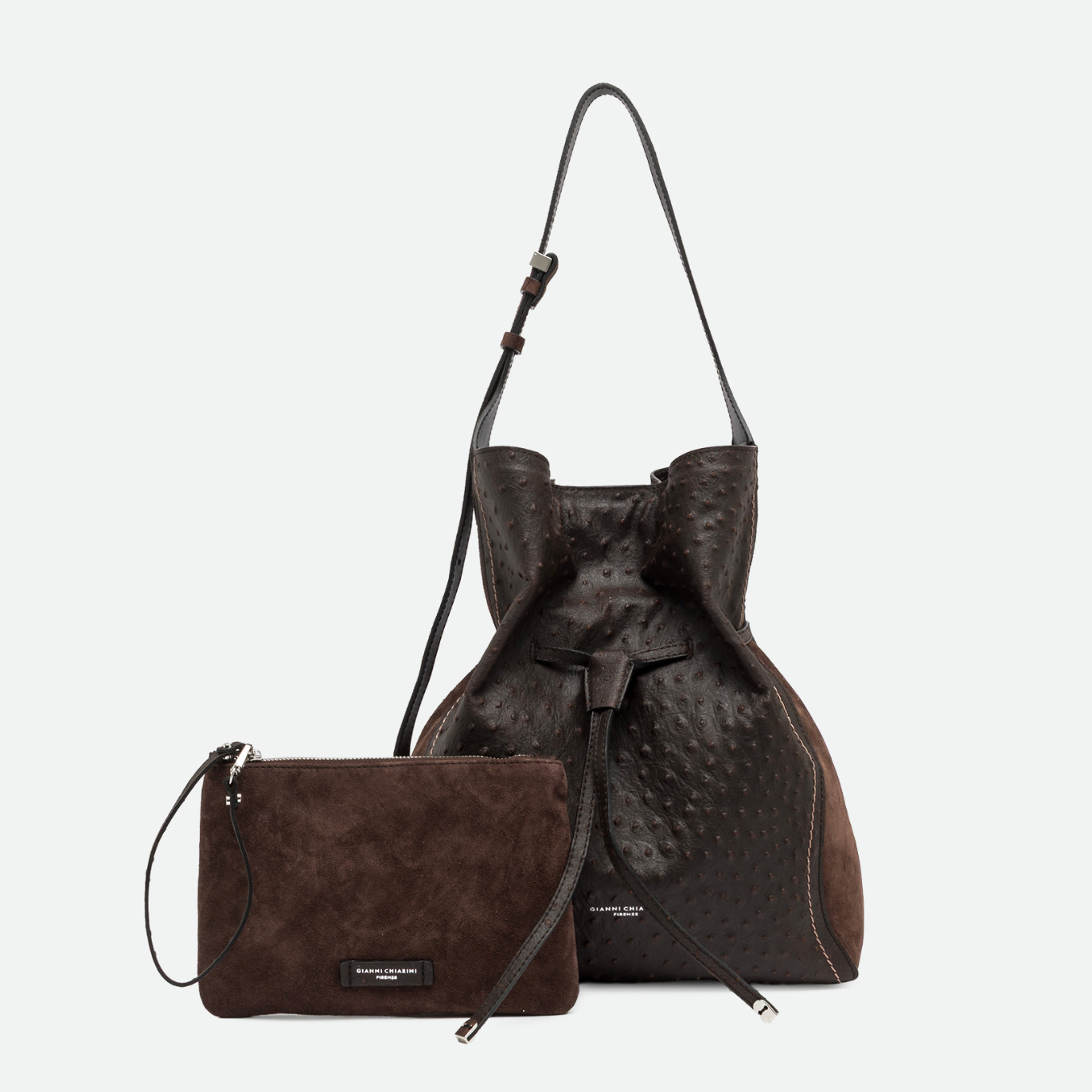 Gianni Chiarini Sienna Suede Tote Bag in Espresso - Big Bag NY