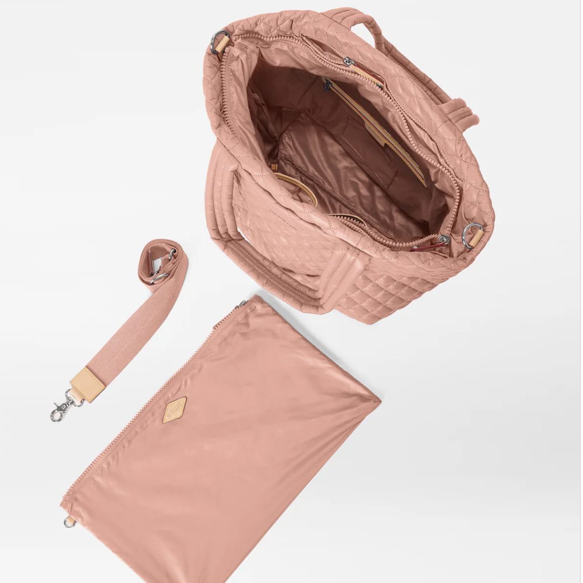MZ Wallace Medium Metro Tote Deluxe Dusty Rose - Big Bag NY