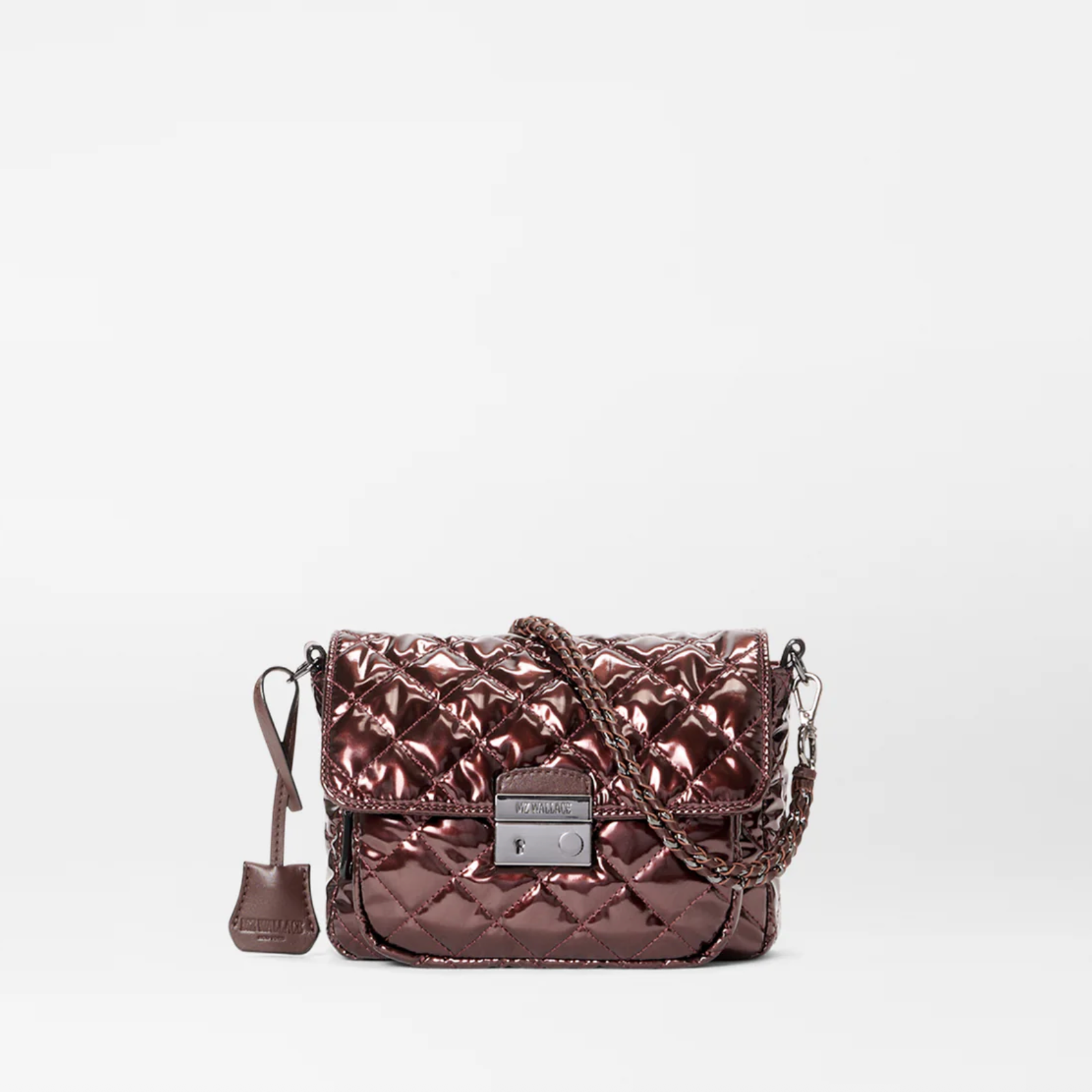 MZ Wallace Small Crosby Lock Crossbody Bordeaux Lacquer - Big Bag NY