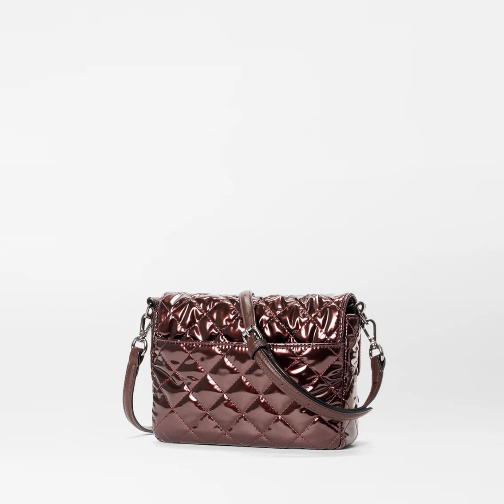 MZ Wallace Small Crosby Lock Crossbody Bordeaux Lacquer - Big Bag NY