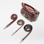 MZ Wallace Small Crosby Lock Crossbody Bordeaux Lacquer - Big Bag NY