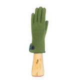 Cashmere Blend Gloves with Leather Trim