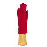 Cashmere Blend Gloves with Leather Trim