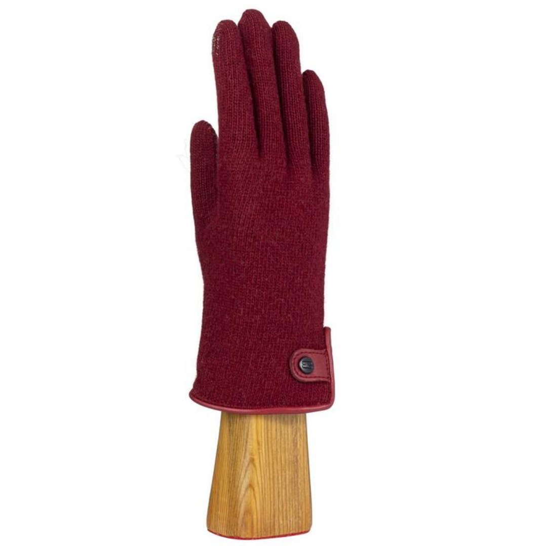 Cashmere Blend Gloves with Leather Trim