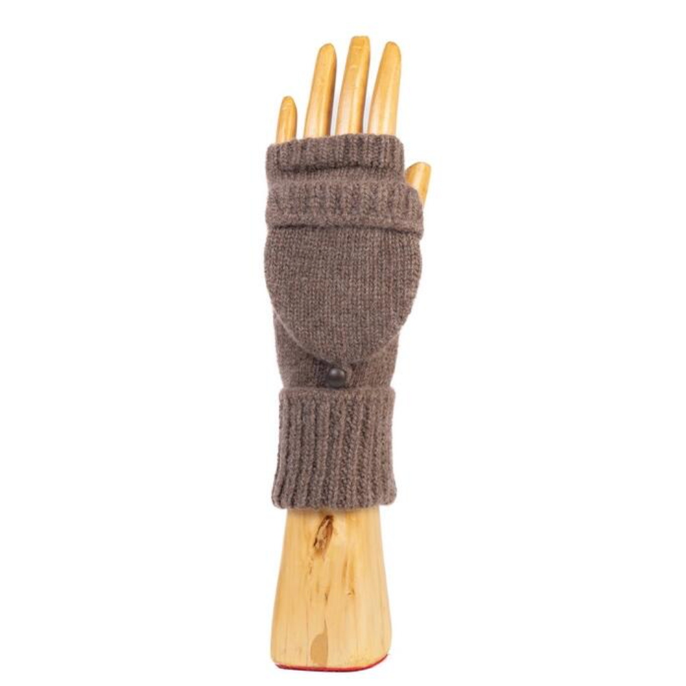 Cashmere and Wool Fingerless Glove with Hood