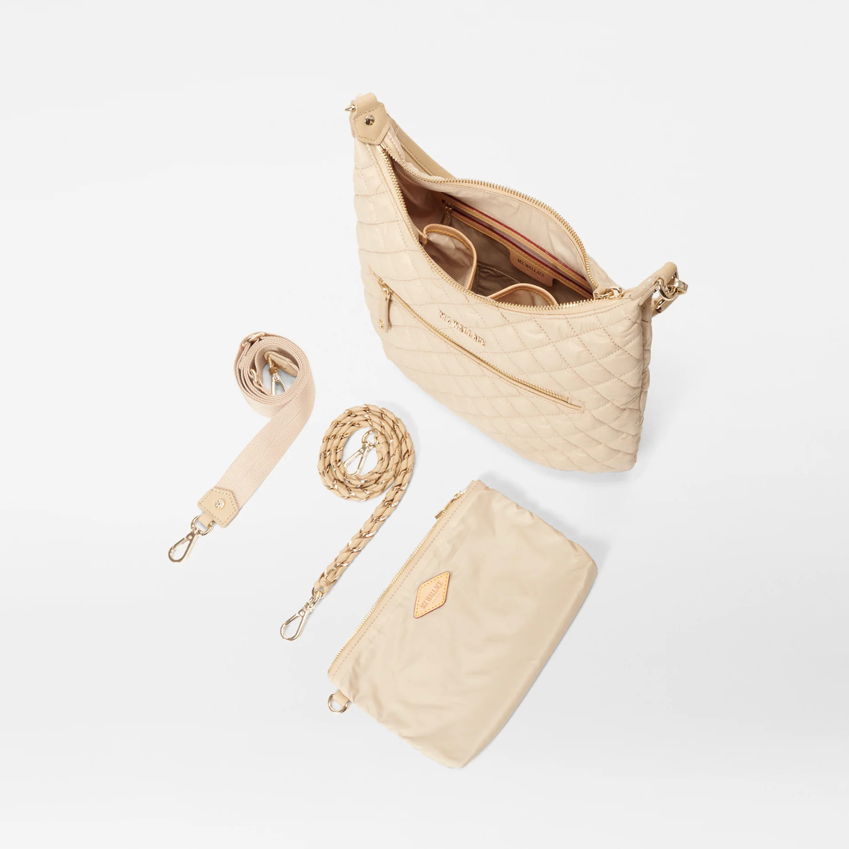 MZ WALLACE Crosby Sienna Shoulder Bag in Buff - Big Bag NY