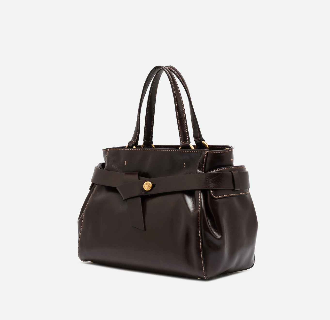 Gianni Chiarini Miranda Brown Top Handle Tote in Espresso - Big Bag NY