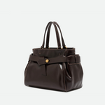 Gianni Chiarini Miranda Brown Top Handle Tote in Espresso - Big Bag NY