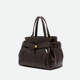 Gianni Chiarini Miranda Brown Top Handle Tote in Espresso - Big Bag NY