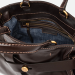 Gianni Chiarini Miranda Brown Top Handle Tote in Espresso - Big Bag NY