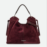Gianni Chiarini Era Large Suede Tote in Burgundy - Big Bag NY