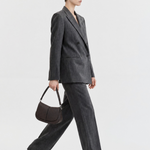 Gianni Chiarini Helena Round Flap Ostrich Print Crossbody in Espresso - Big Bag NY