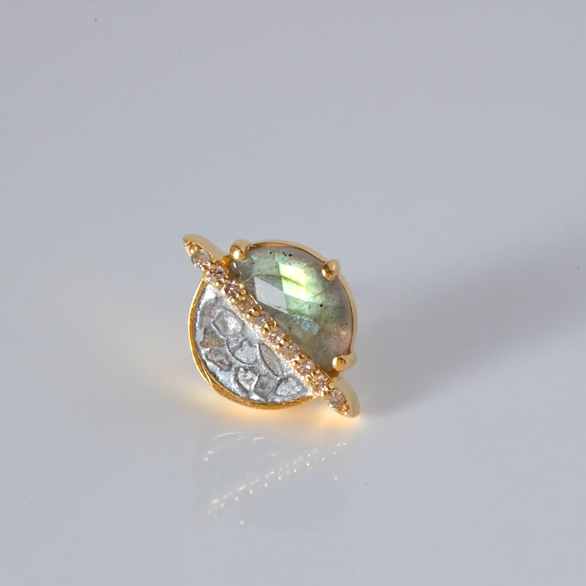 Shana Gulati Elson Studs Labradorite - Big Bag NY