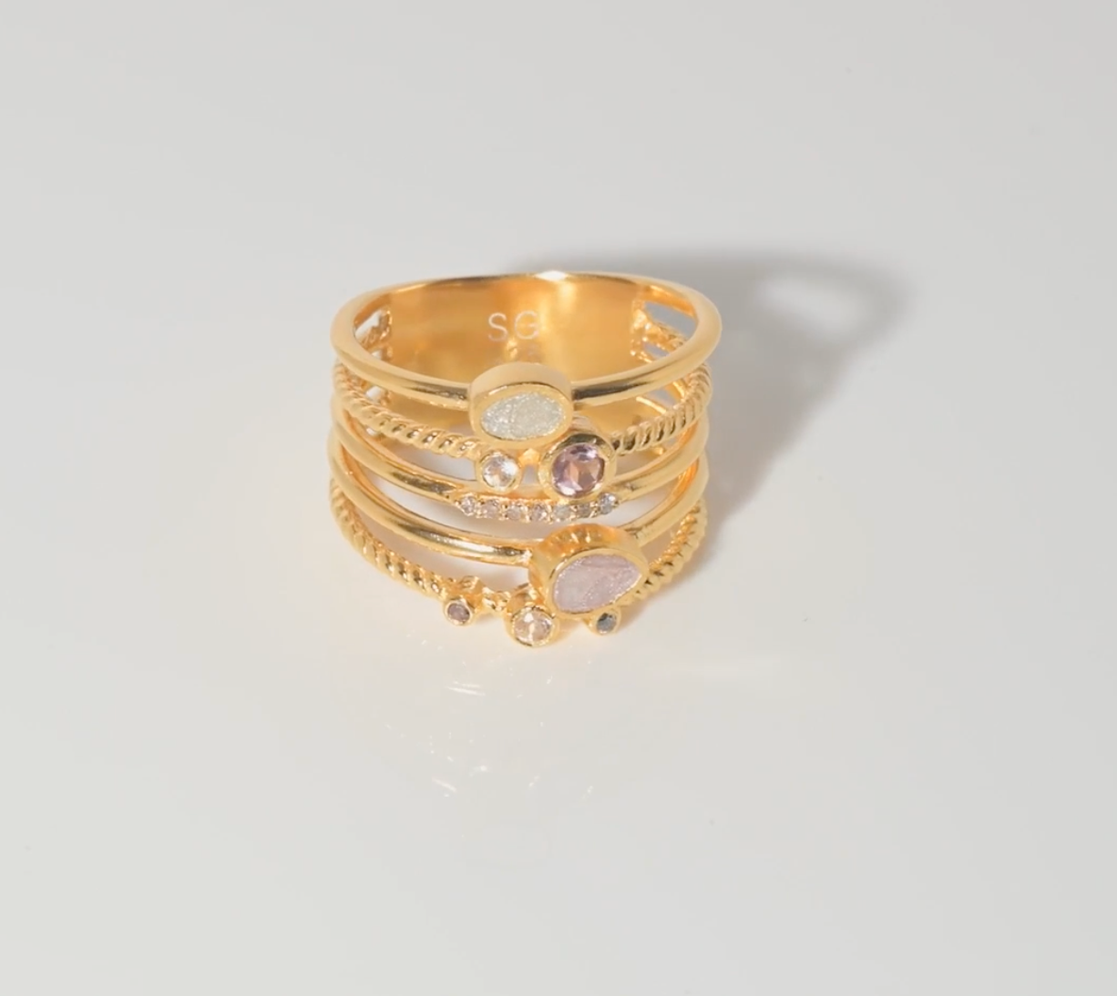 Shana Gulati Roseus Gold Vermeil Stack Ring - Big Bag NY 1