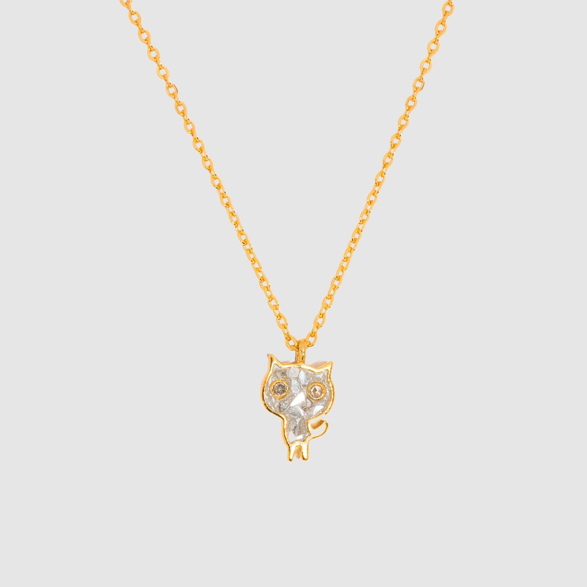 Shana Gulati White Cat Pendant Necklace