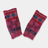 Short Fingerless Wool Glove in Dark Pink - Big Bag NY