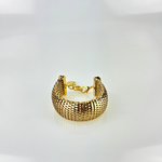 Silvia Gnecchi Serpent Metal Mesh Cuff Bracelet Gold  - Big Bag NY
