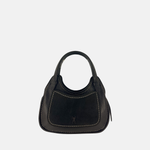 Small LUNA Soft Leather and Suede Flap Hobo Bag - Big Bag NY