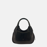 Small LUNA Soft Leather and Suede Flap Hobo Bag - Big Bag NY