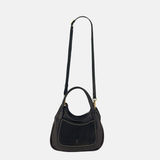Small LUNA Soft Leather and Suede Flap Hobo Bag - Big Bag NY