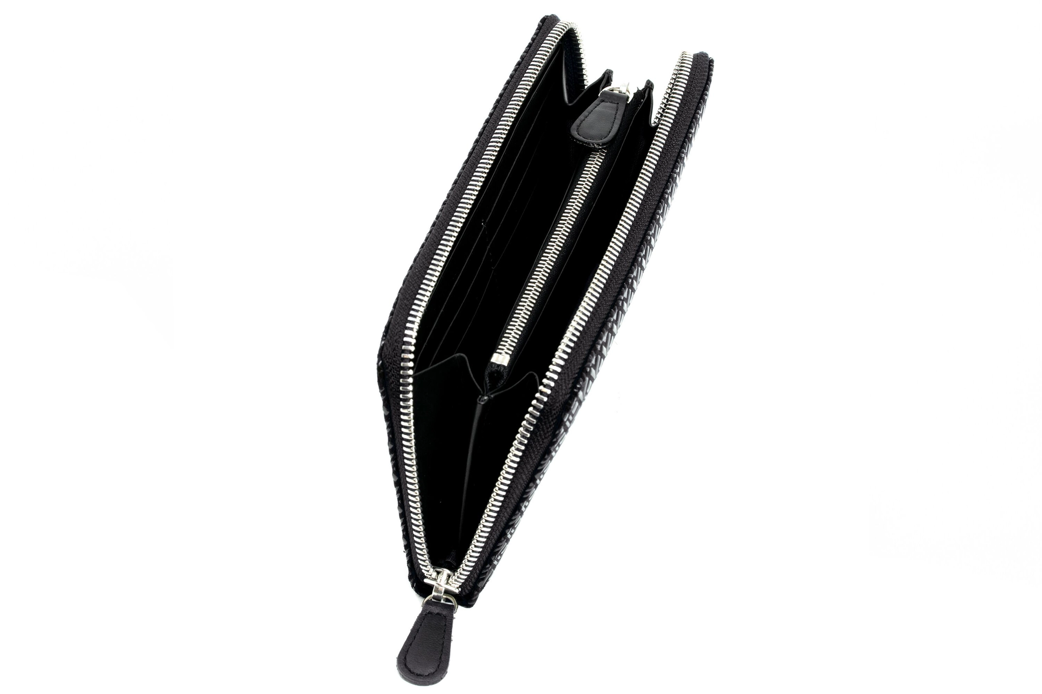 Small Wallet Zip Coin Purse Diamond Frame Black - Big Bag NY