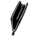 Small Wallet Zip Coin Purse Diamond Frame Black - Big Bag NY