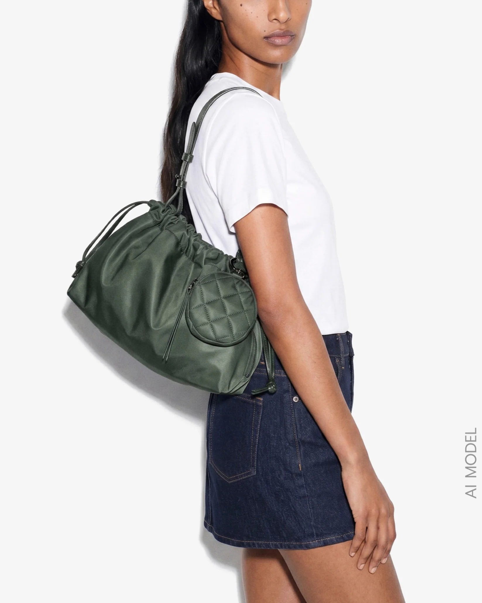 Small Waverly Shoulder in Juniper - Big Bag NY