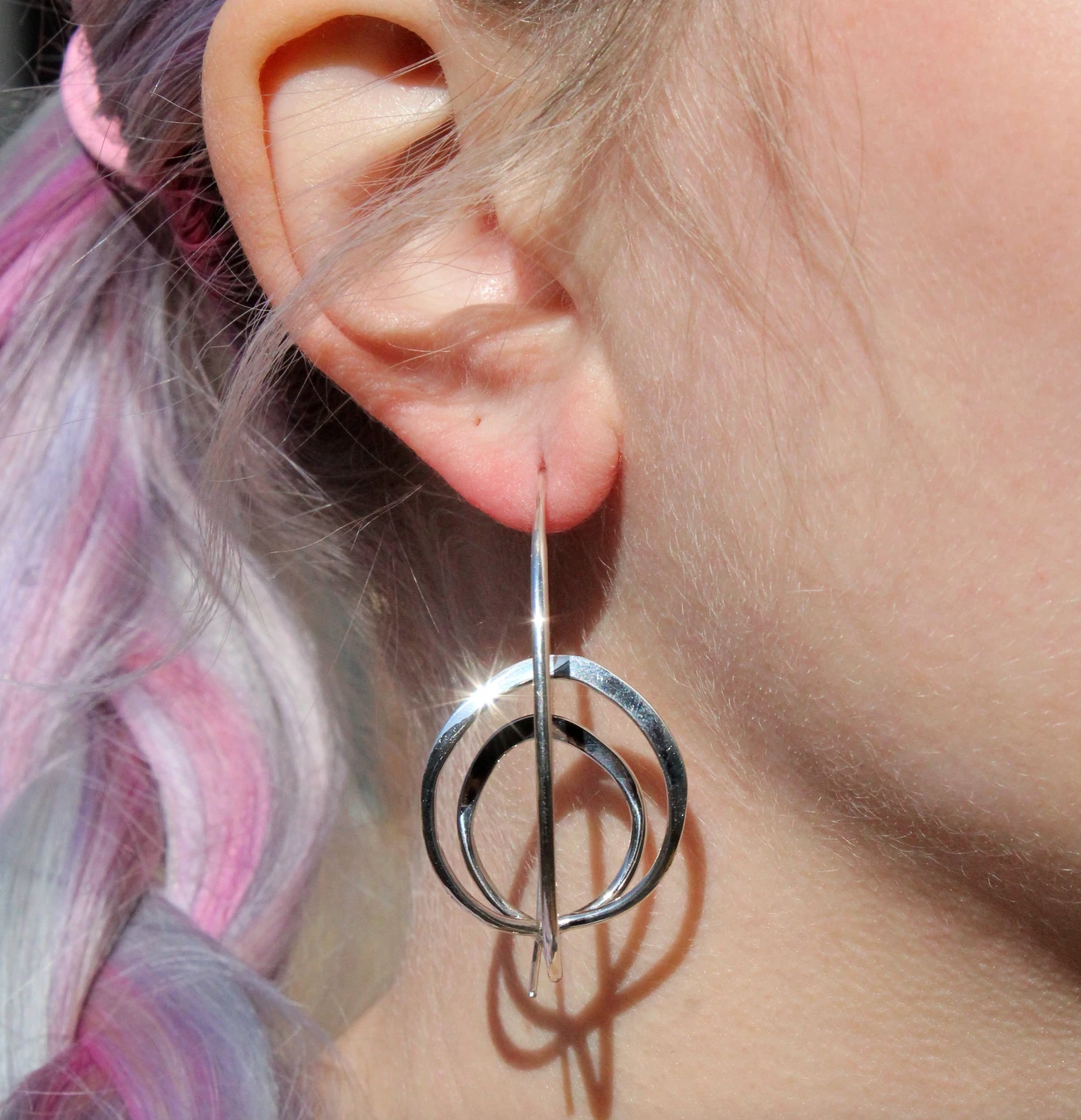 Sterling Silver Extra Large Drawing Earrings - Big Bag NY