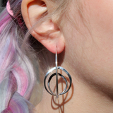 Sterling Silver Extra Large Drawing Earrings - Big Bag NY