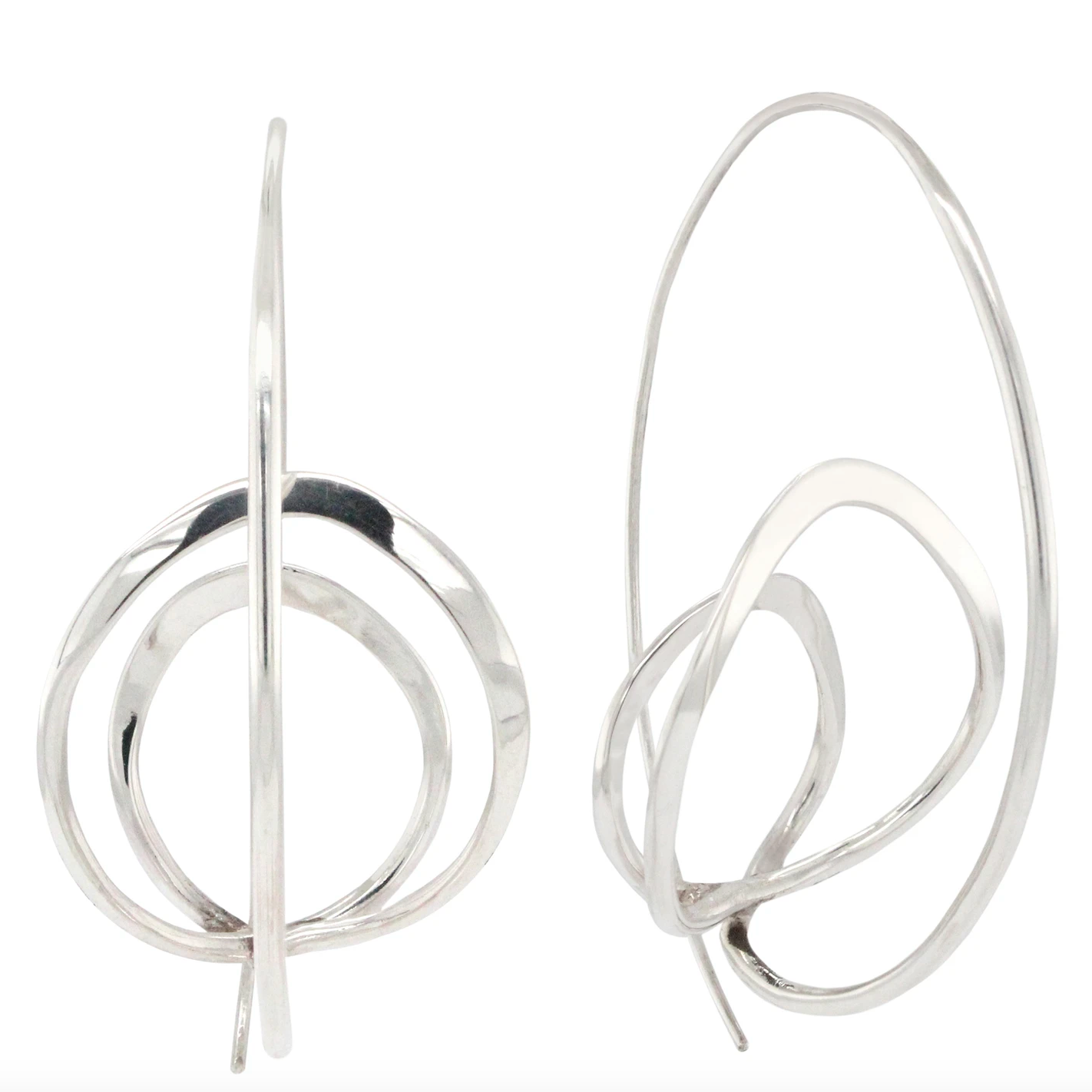 Sterling Silver Extra Large Drawing Earrings - Big Bag NY