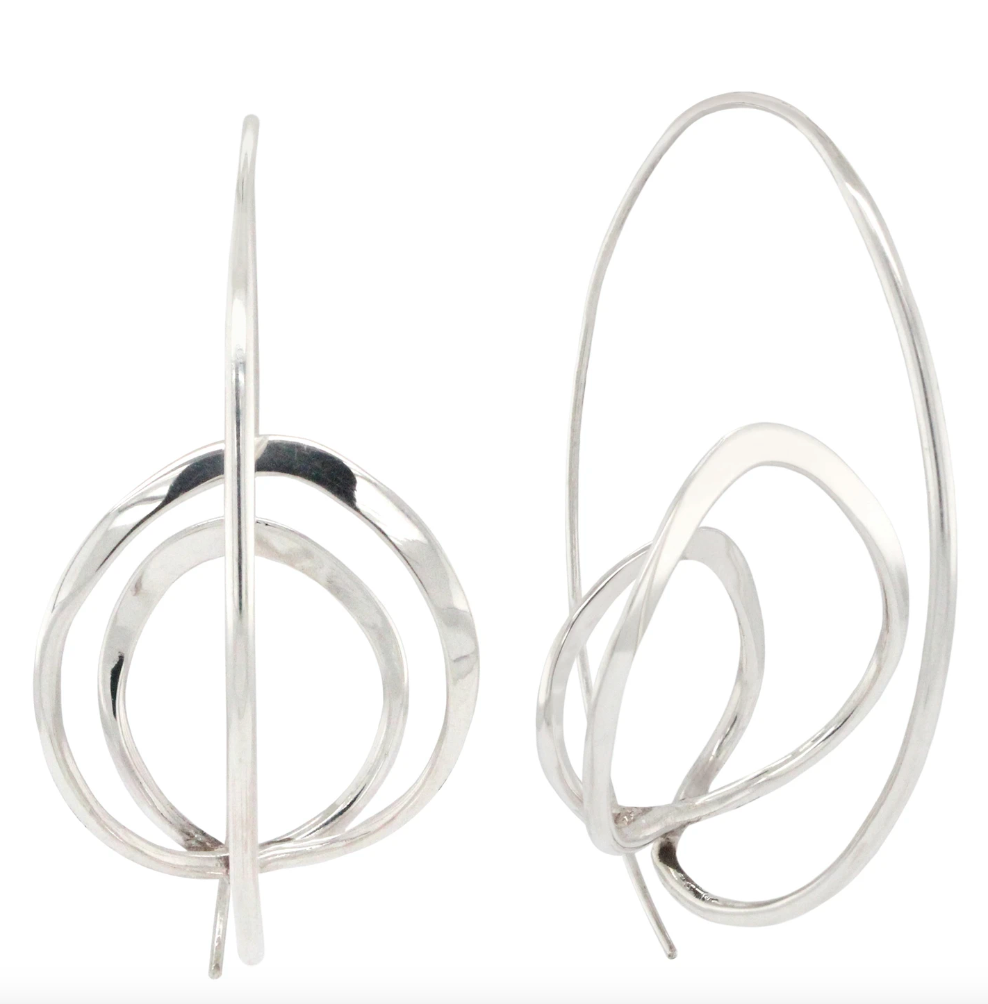 Sterling Silver Extra Large Drawing Earrings - Big Bag NY