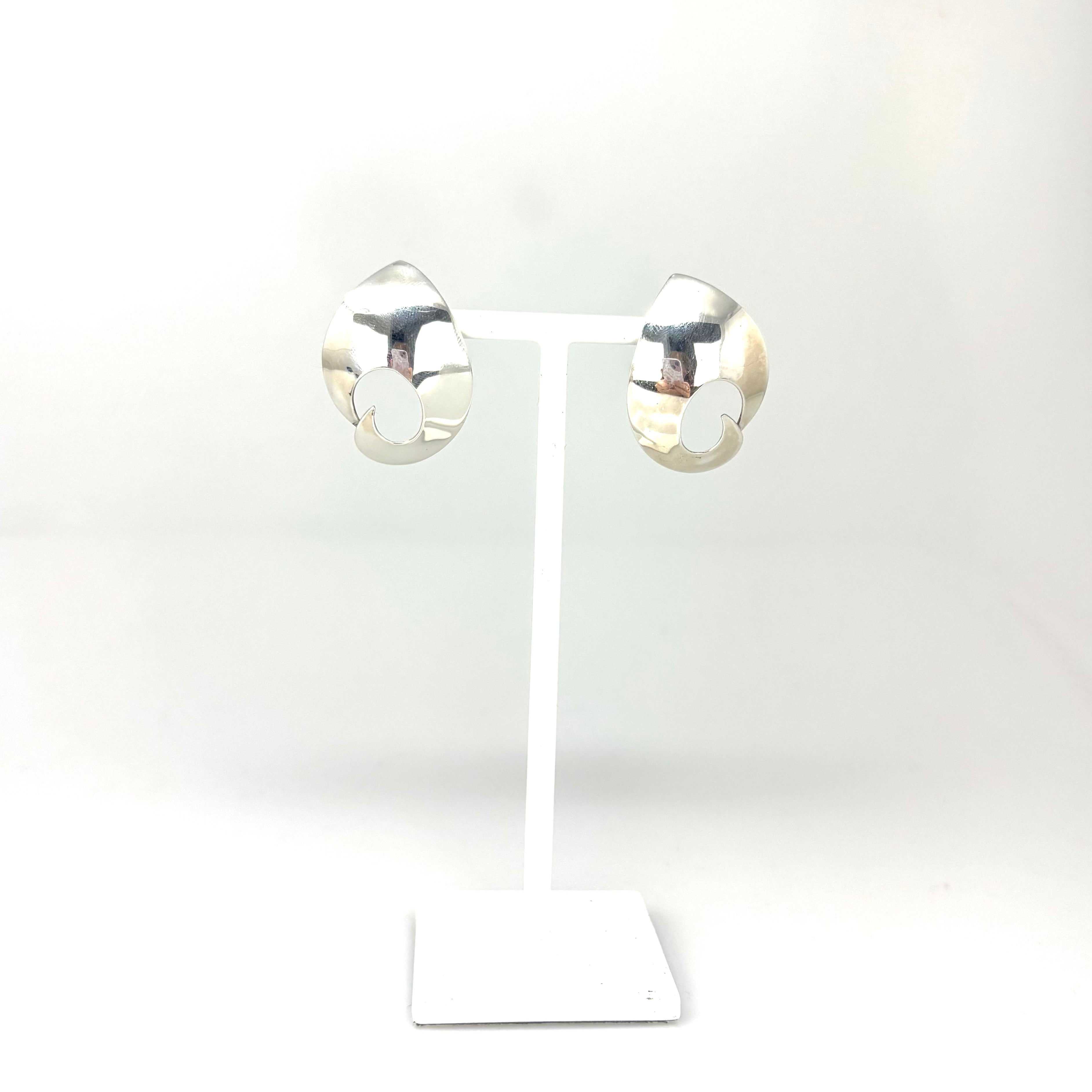 Sterling Silver Large Snail Earrings - Big Bag NY