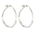 Sterling Silver Medium Twist Hoop Earrings - Big Bag NY