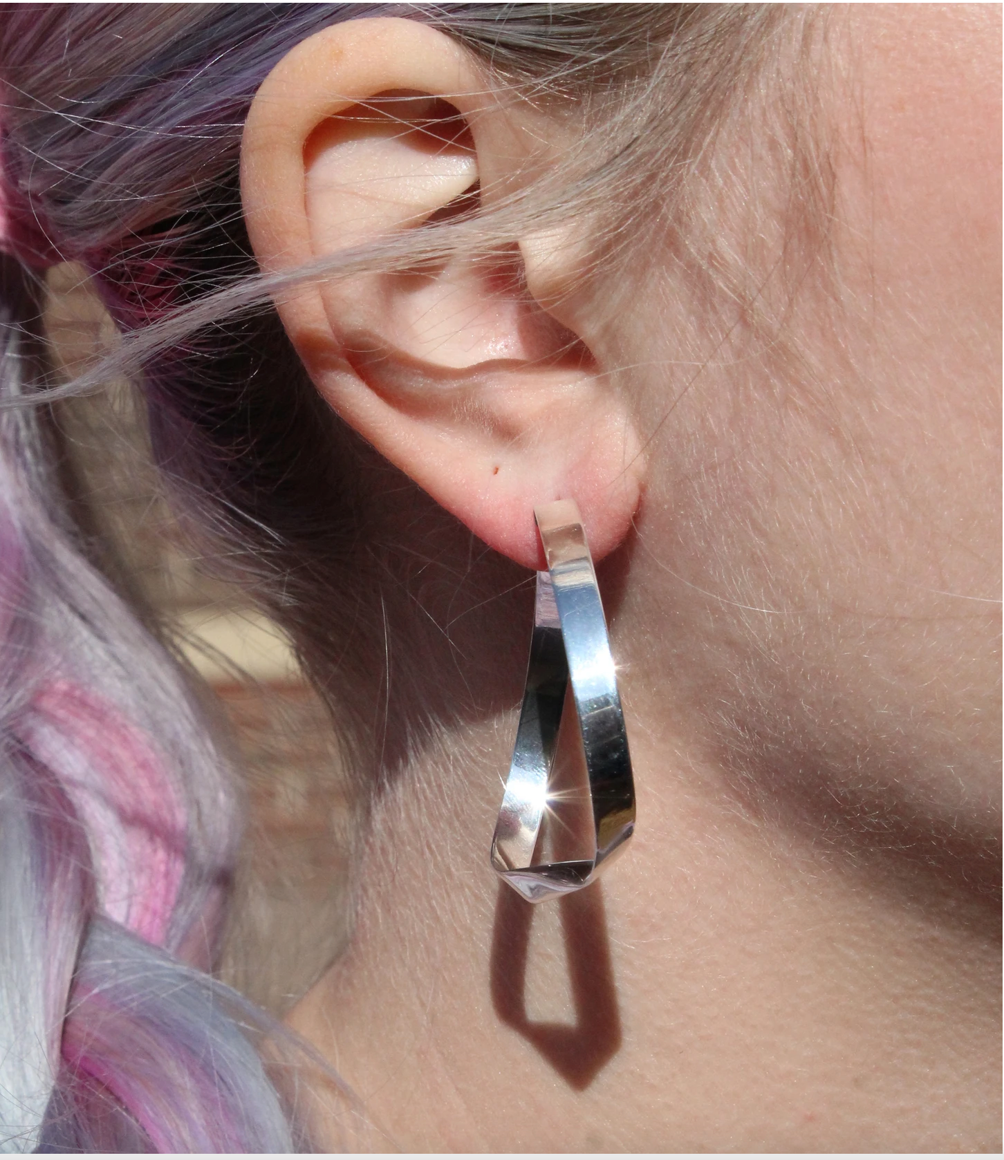 Sterling Silver Medium Twist Hoop Earrings - Big Bag NY