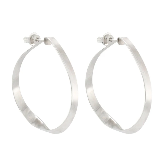 Sterling Silver Small Twist Hoop Earrings - Big Bag NY