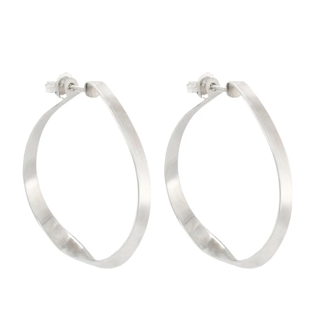 Sterling Silver Small Twist Hoop Earrings - Big Bag NY