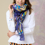 Storiatipic Albane Linen Scarf Bleu - Big Bag NY 
