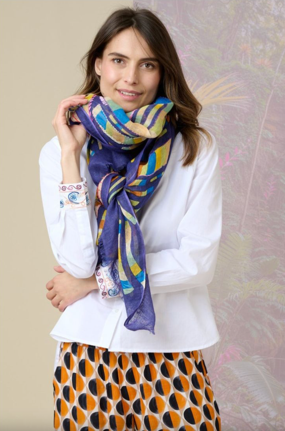 Storiatipic Albane Linen Scarf Bleu - Big Bag NY 
