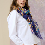 Storiatipic Albane Linen Scarf Bleu - Big Bag NY 