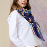 Storiatipic Albane Linen Scarf Bleu - Big Bag NY 