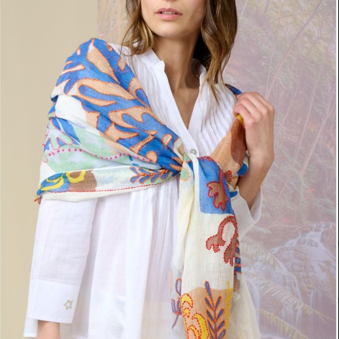 Storiatipic Alize Linen Scarf Indigo - Big Bag NY