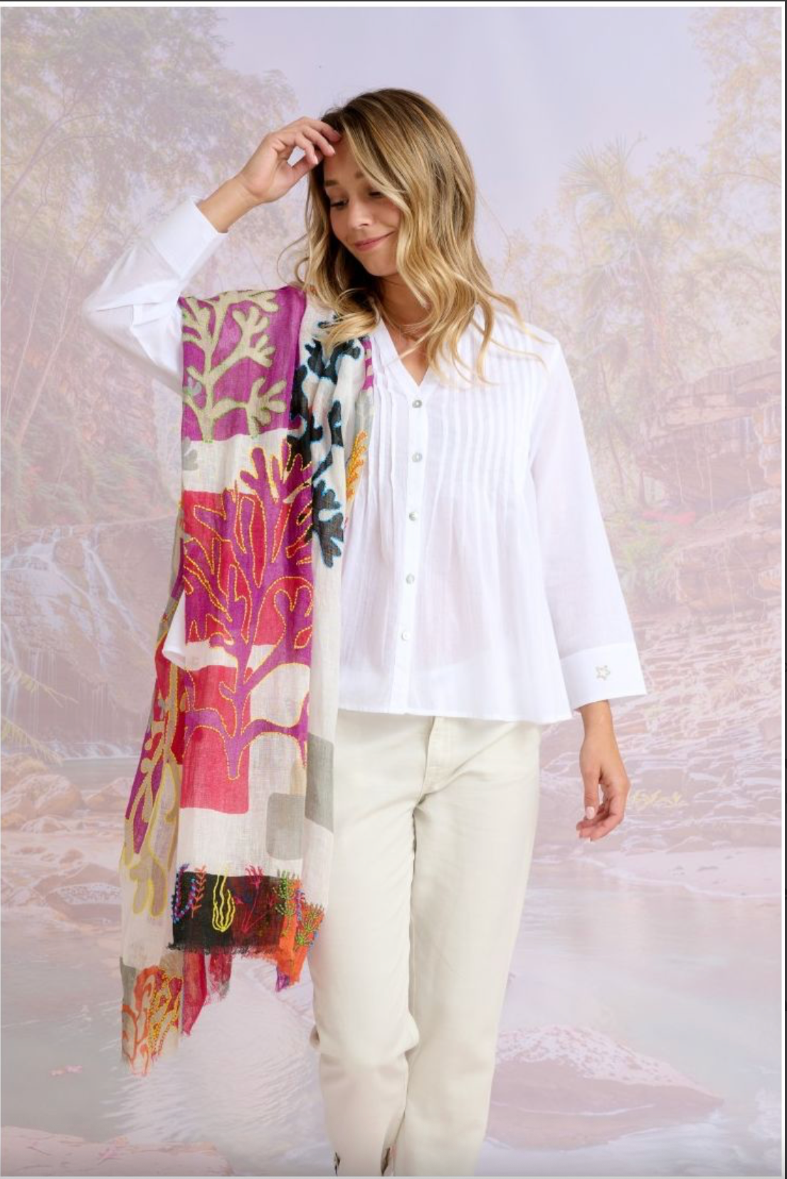 Storiatipic Alize Linen Scarf Violet - Big Bag NY