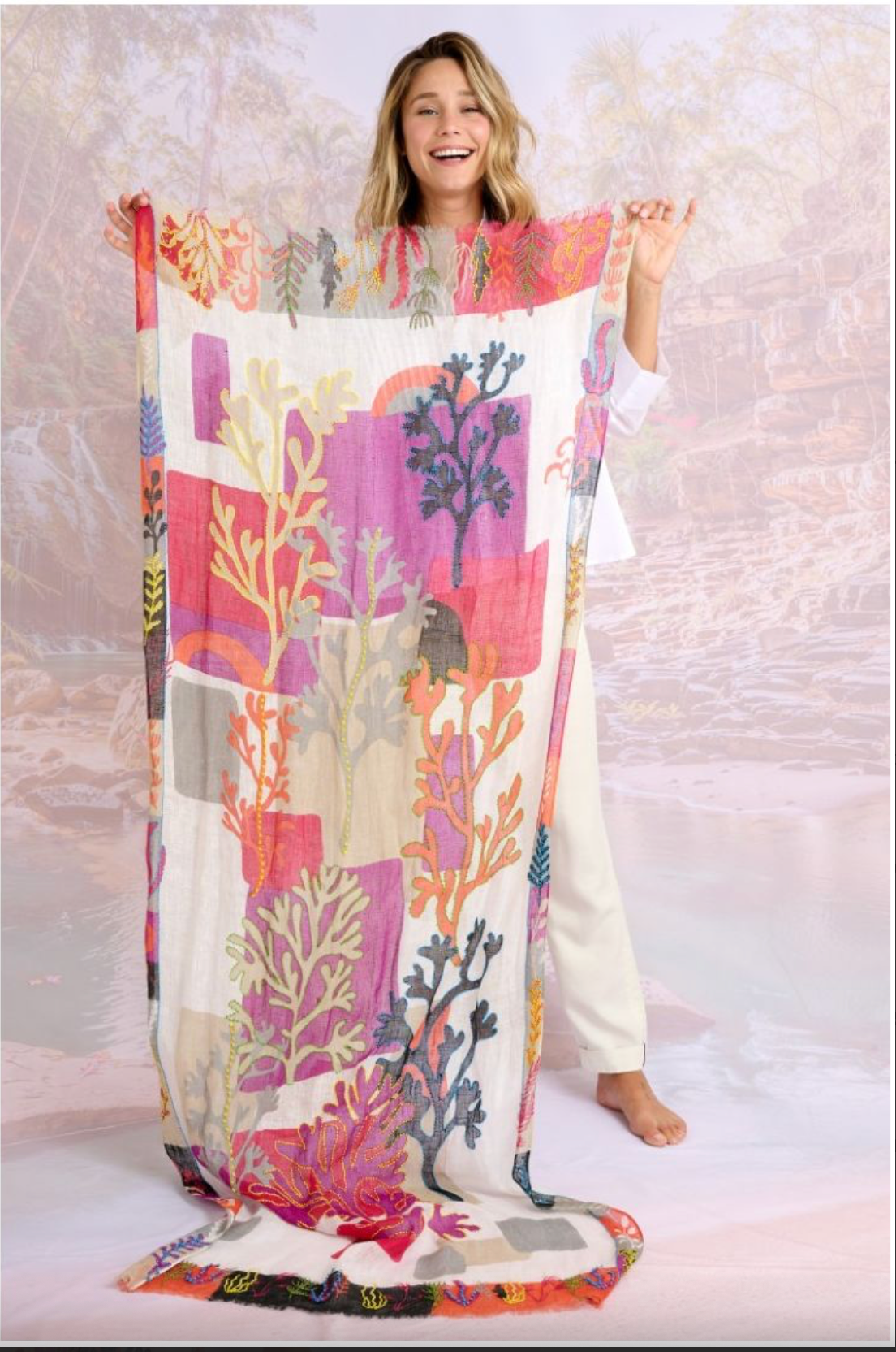 Storiatipic Alize Linen Scarf Violet - Big Bag NY